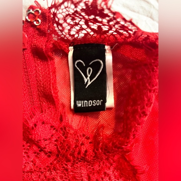 Windsor Elegant Red Lace Dress Size Small - Picture 5 of 13
